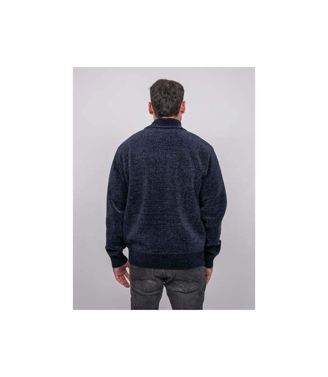 Gilet chenille zippé col montant LIMAGO-2