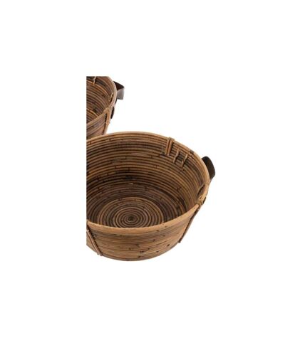 Lot de 3 Coupelles Déco Anse 44cm Marron