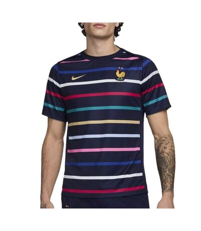 Equipe de france maillot prematch marine homme nike 2024 - s