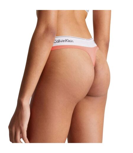 Womens/ladies Modern Cotton Thong Pink Calvin Klein