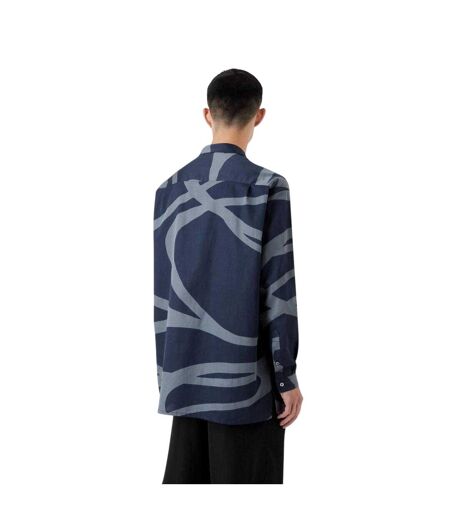 Chemise Manches Longues Motif/style Abstrait Homme Bleu Emporio Armani