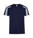AWDis Cool Mens Contrast Moisture Wicking T-Shirt (Oxford Navy/Sky Blue)