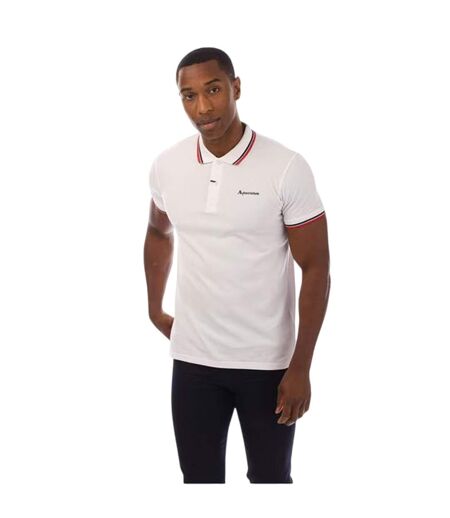 Polo Manches Courtes Homme Blanc Bleu Marine Aquascutum