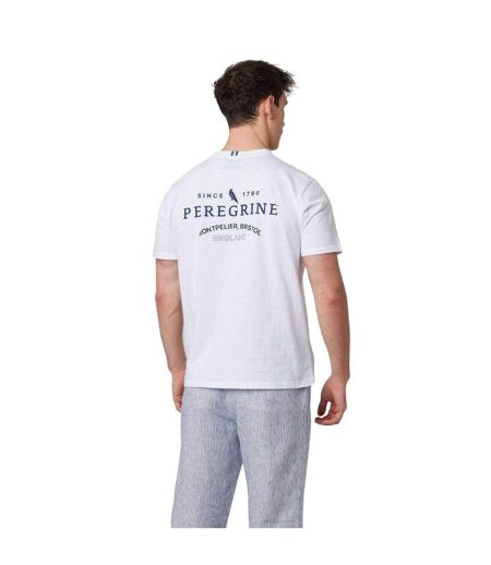 Mens Back Print Cotton T-shirt White Peregrine