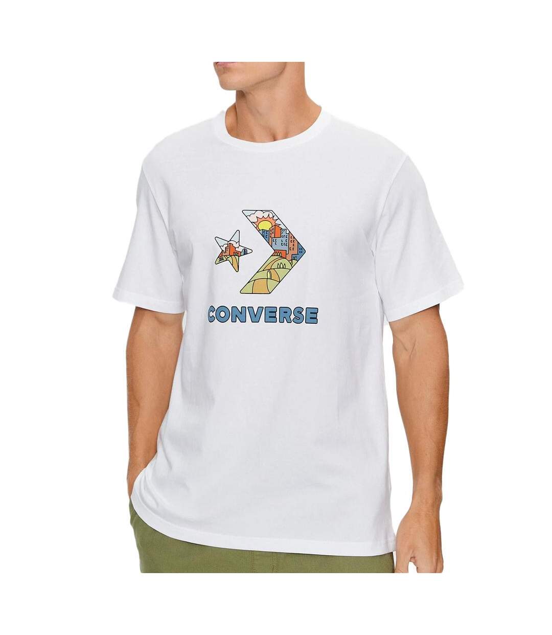 T-shirt Blanc Homme Converse Star Chevron - L-1