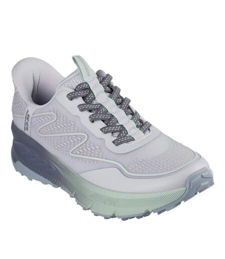 Womens/ladies Switch Back Mist Hiking Shoes Grey Green Skechers