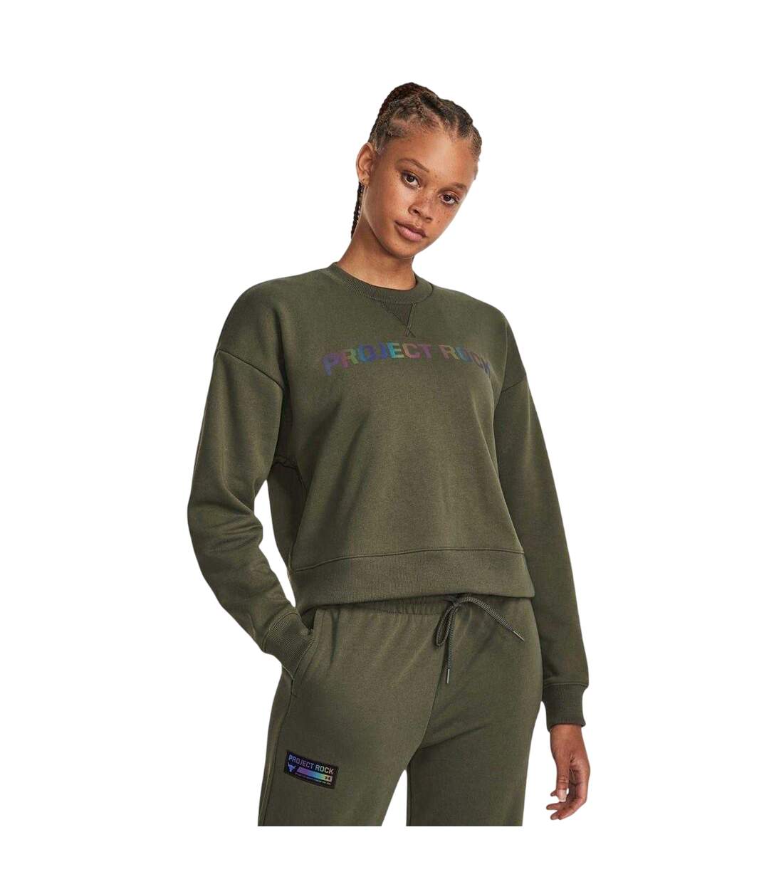 Sweat Project Rock Femme Vert Under Armour-4