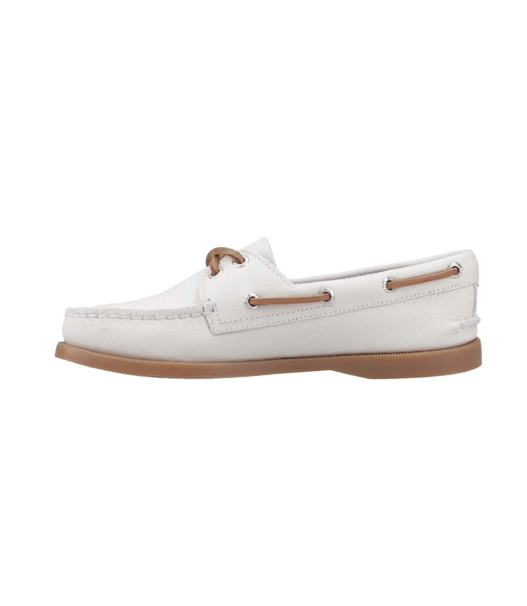 Womens/ladies Authentic Leather 2 Eyelet Boat Shoes White Sperry-3