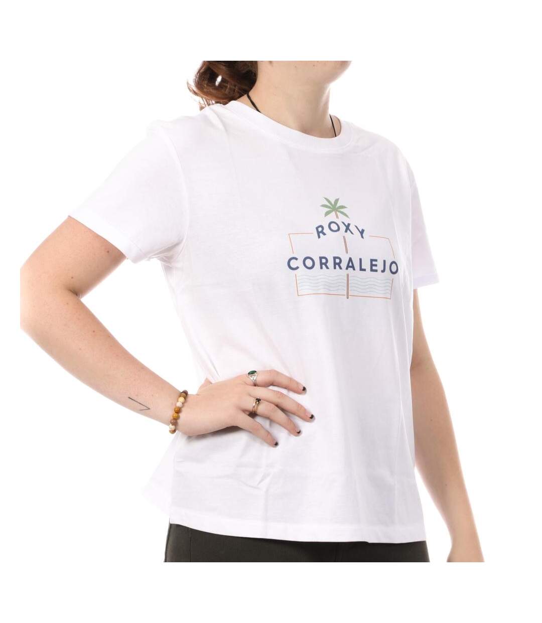 T-shirt Blanc Femme Roxy Corralejo - L