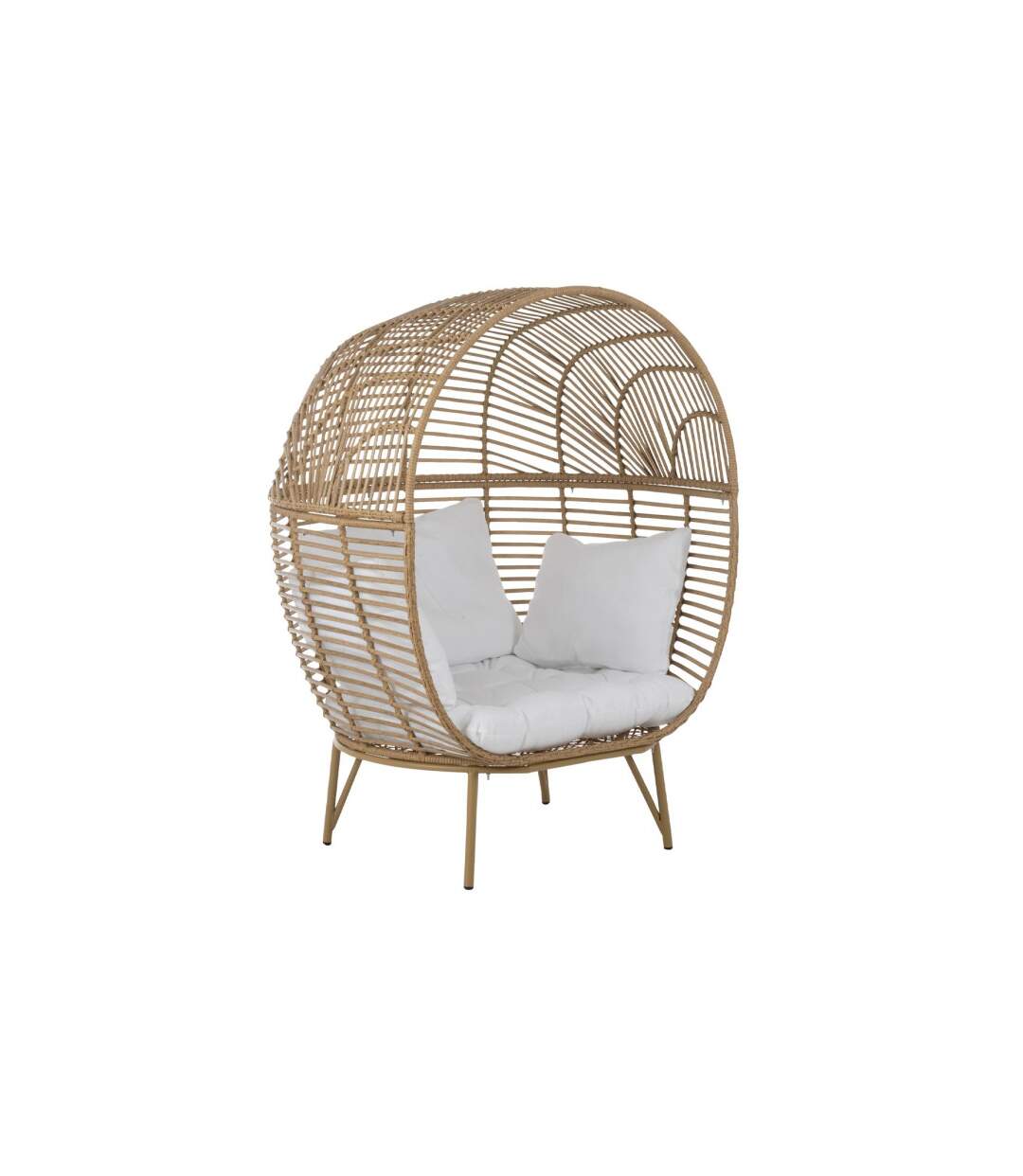 Fauteuil Design Ovale Aciera 148cm Naturel-1