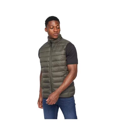 Mens Gattering Quilted Gilet Olive Camo Crosshatch