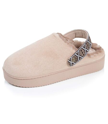 Isotoner Chaussons Mules femme suédine semelle plateforme