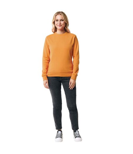Unisex adult zion recycled cotton crew neck sweatshirt sundial orange Iqoniq