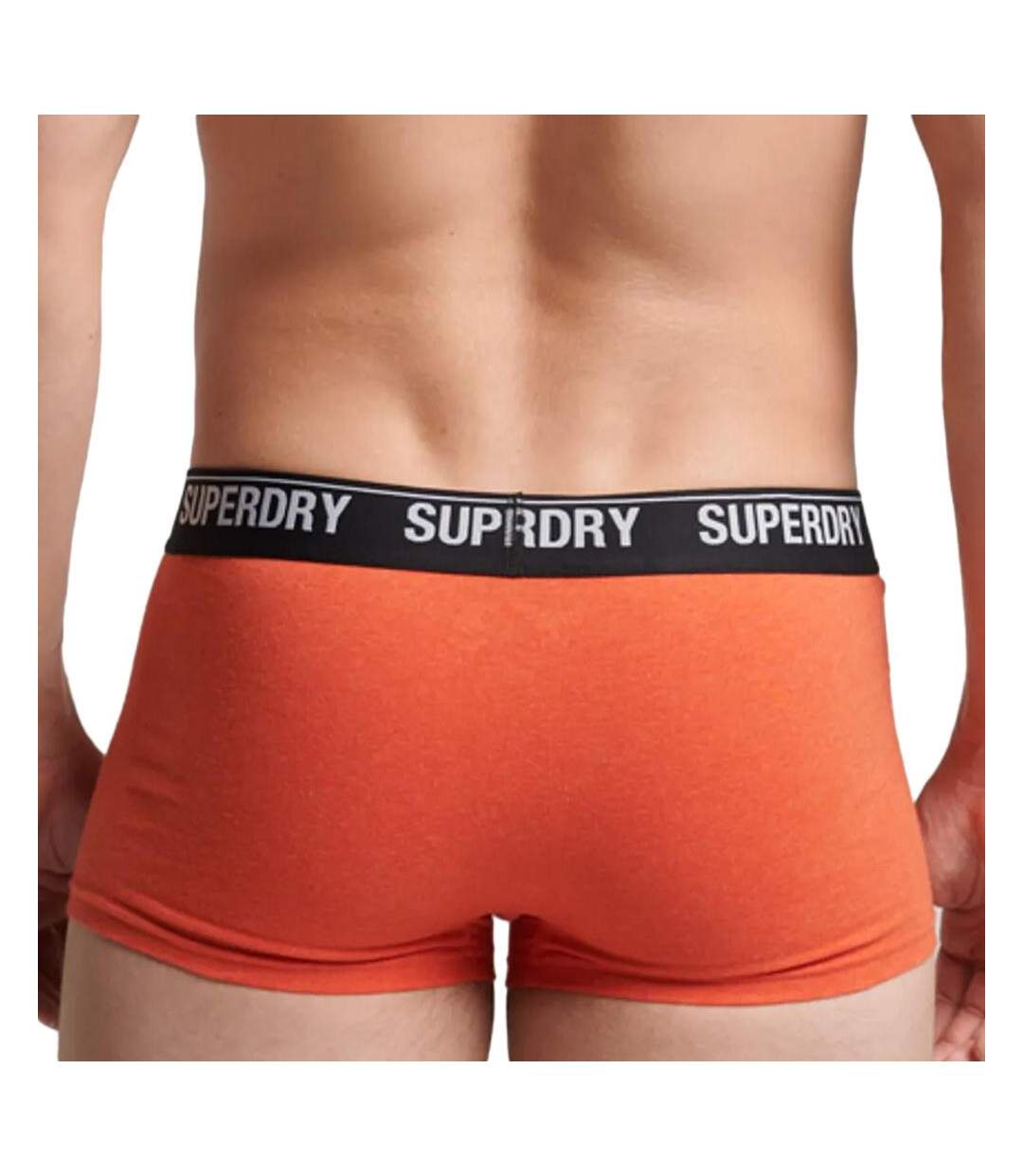 X3 Boxers Noir/Orange/Gris Homme Superdry Trunk - S