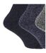 Mens Wool Blend Fully Cushioned Thermal Boot Socks (Pack Of 3) (Shades Of Blue) - UTMB430