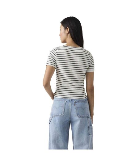 Womens/ladies Striped T-shirt Peacoat Blue Levis