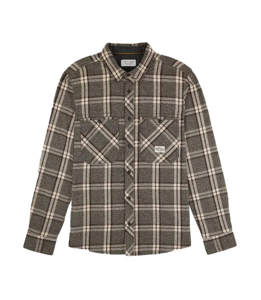 Chemise marron à carreaux homme teddy smith 10716621d - l-1