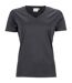 t-shirt respirant femme col V - running - JN735 - noir