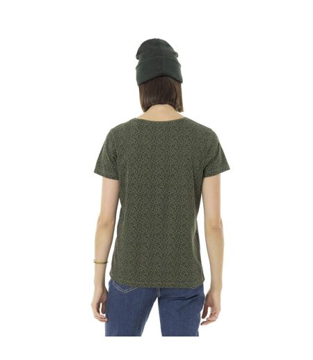 T-shirt femme col rond allover et print devant Leopard Vondutch