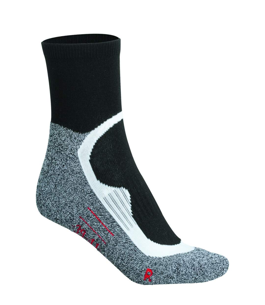 Chaussettes courtes de sport - homme femme - JN210 - noir et gris-1