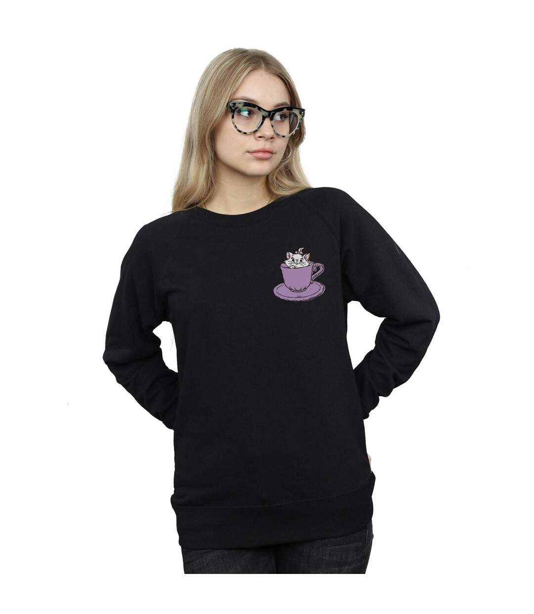 Disney - Sweat ARISTOCATS MARIE IN CUP BREAST PRINT - Femme (Noir) - UTBI13351-2
