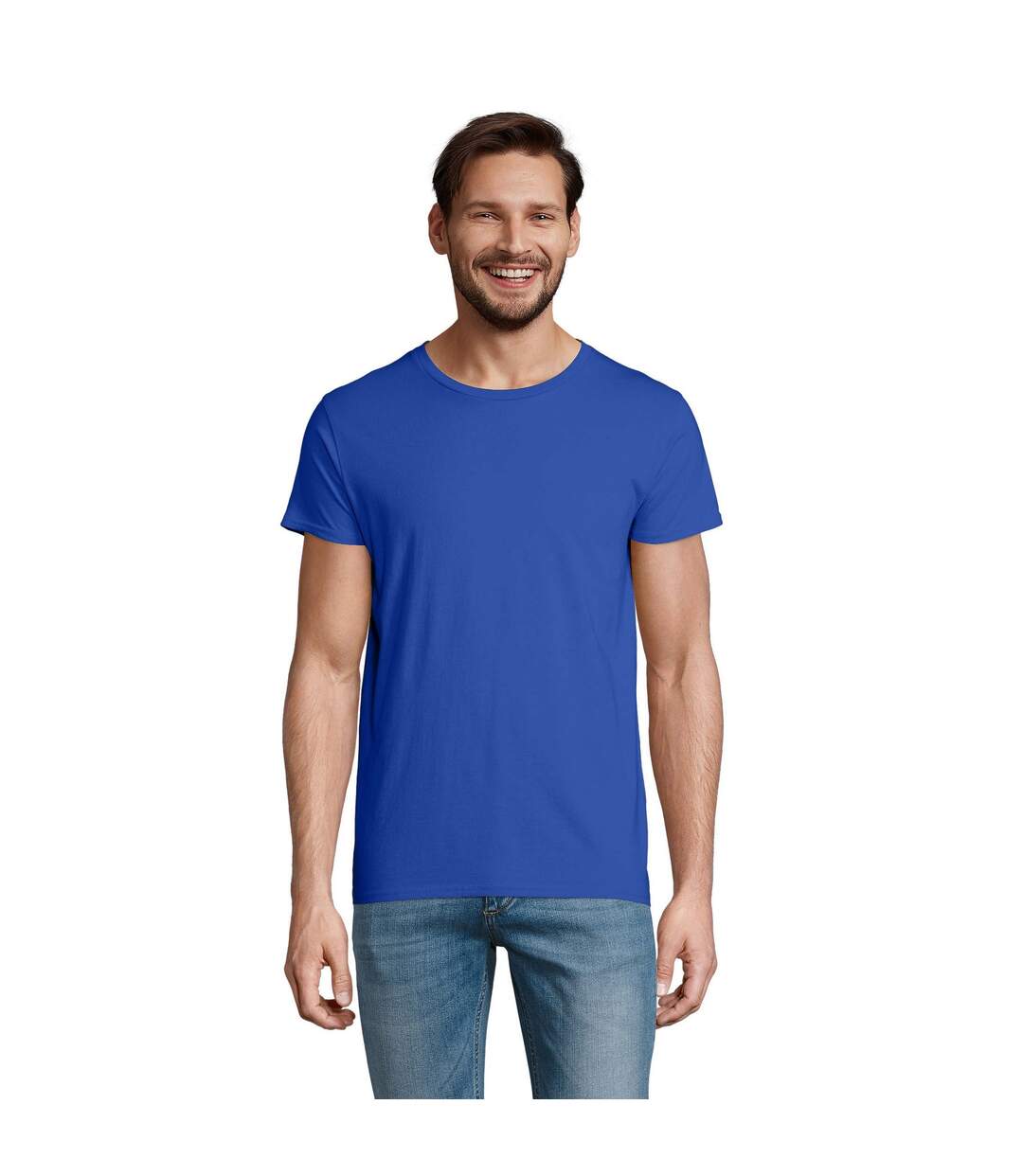 Mens Crusader Organic T-shirt Royal Blue SOLS-1