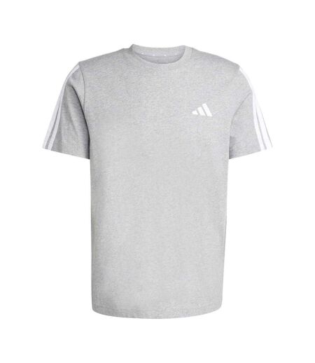 T-shirt Motif/style 3 Rayures Homme Gris Moyen Blanc Adidas