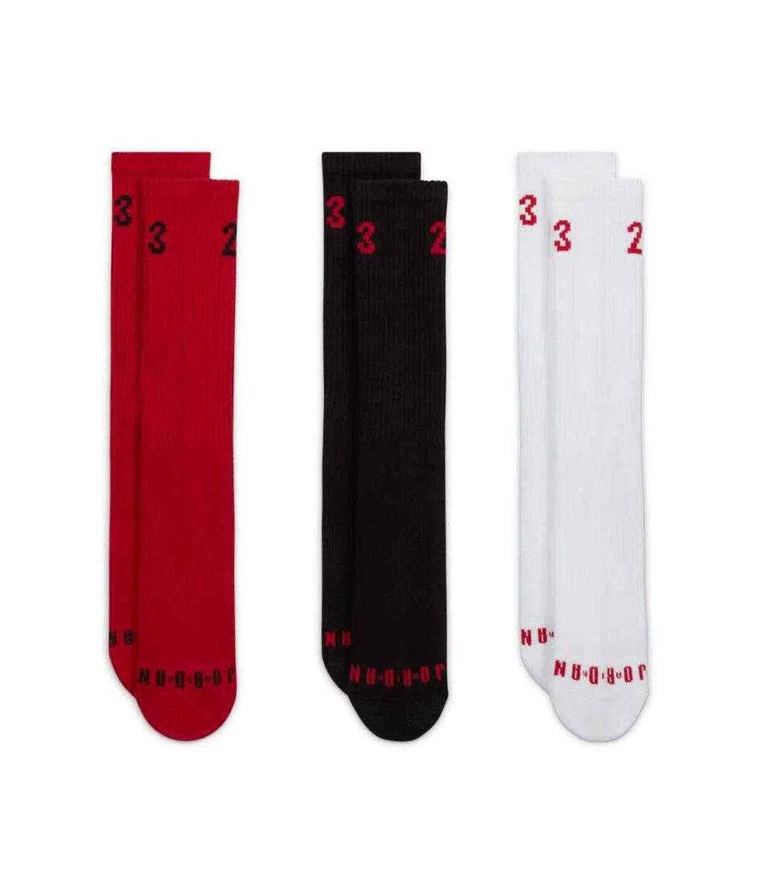 x3 paires de chaussettes rouge/noir/blanc homme nike da5718-1