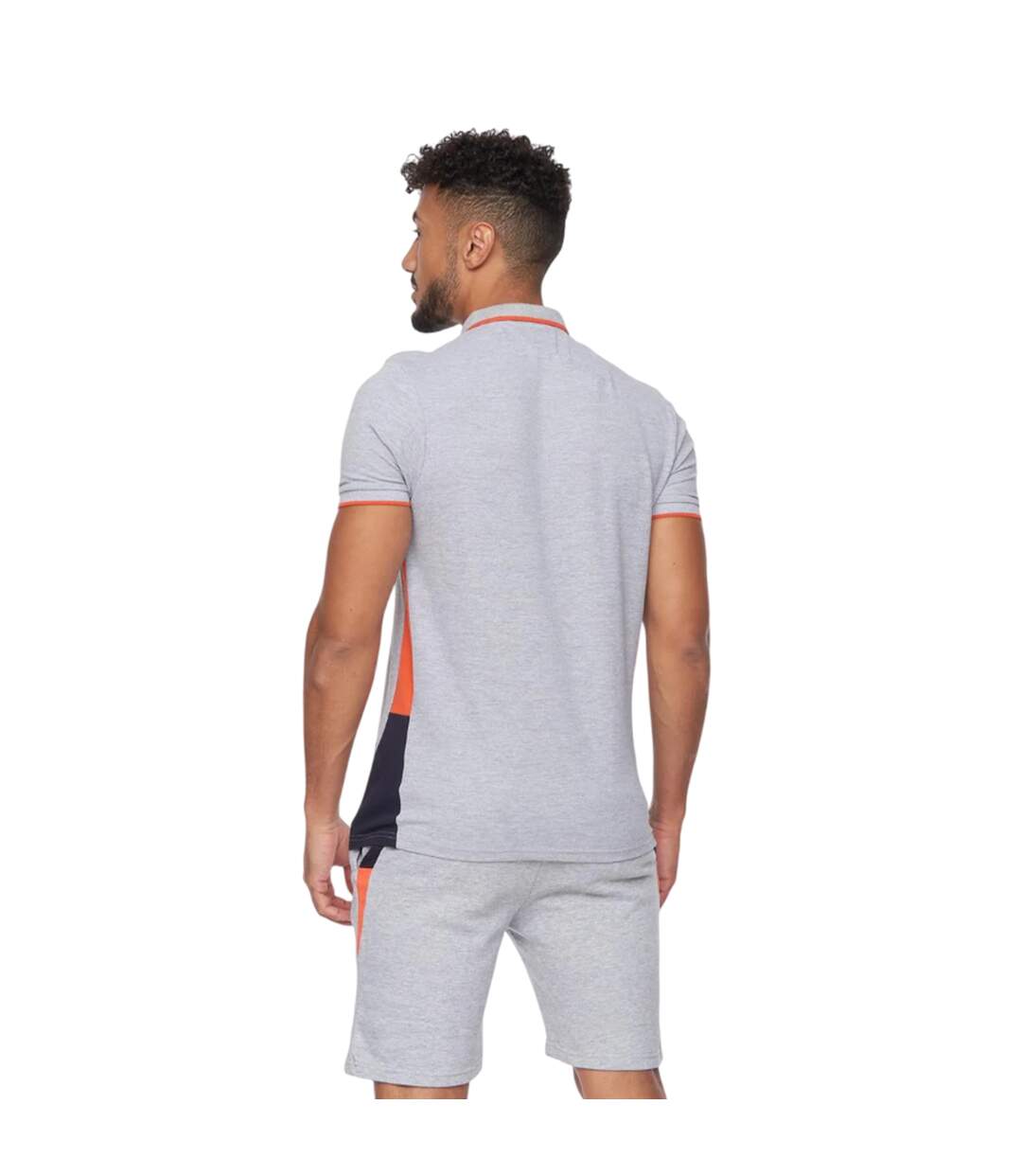 Ensemble polo et short balamere homme gris chiné Crosshatch