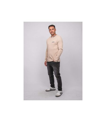 T shirt manches longues gaufré col tunisien coton JOTENDO