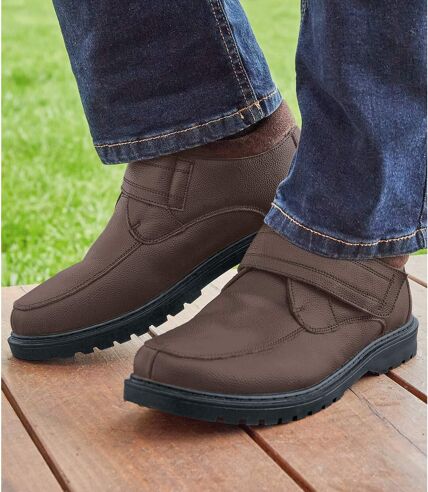 Men's Brown Split Leather Ankle Boots