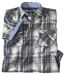 Men's Blue Checked Shirt - Roll-Up Sleeves
