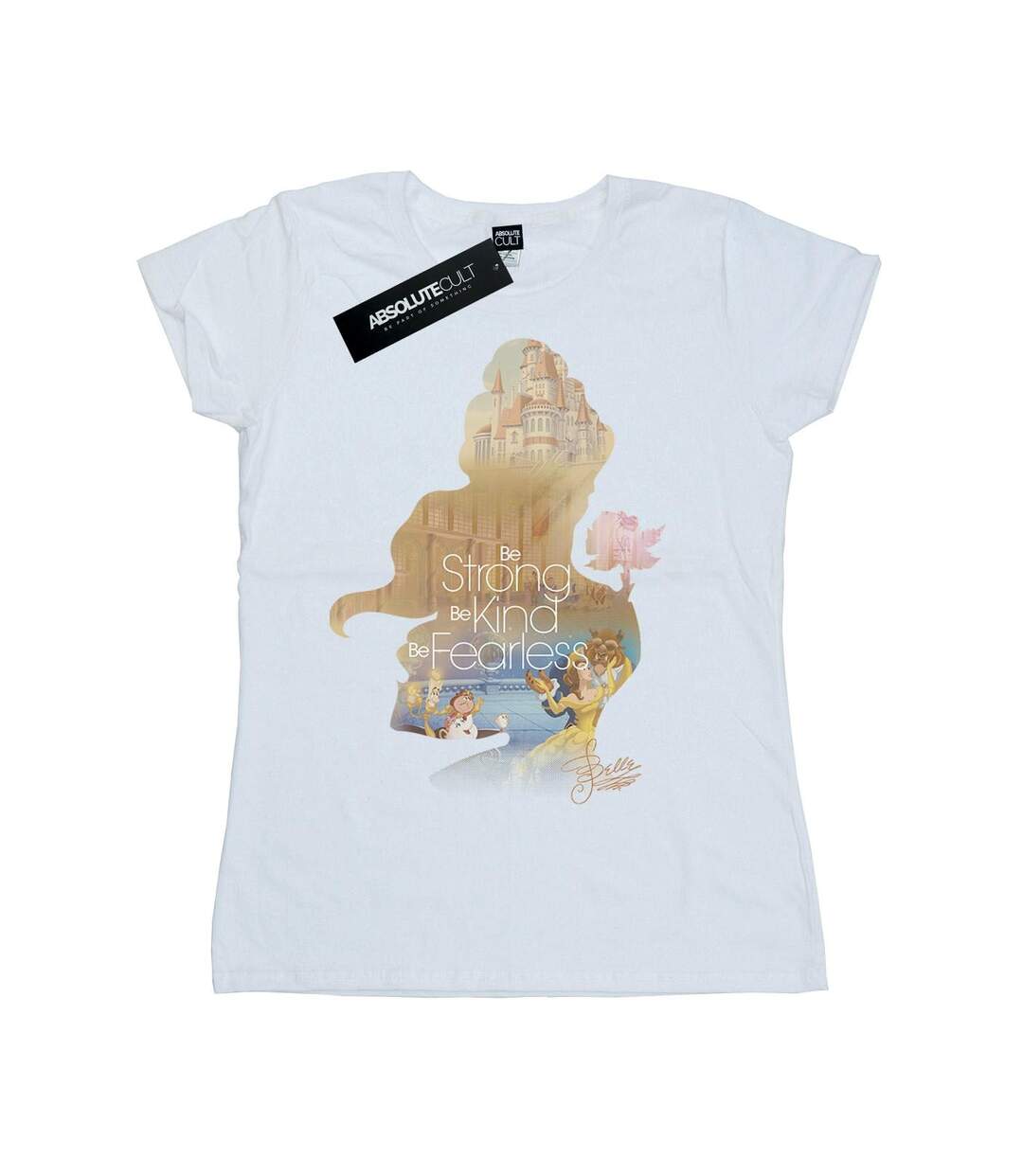 Disney Princess - T-shirt BELLE FILLED SILHOUETTE - Femme (Blanc) - UTBI36726-1