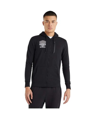 Mens terrace full zip hoodie black Umbro