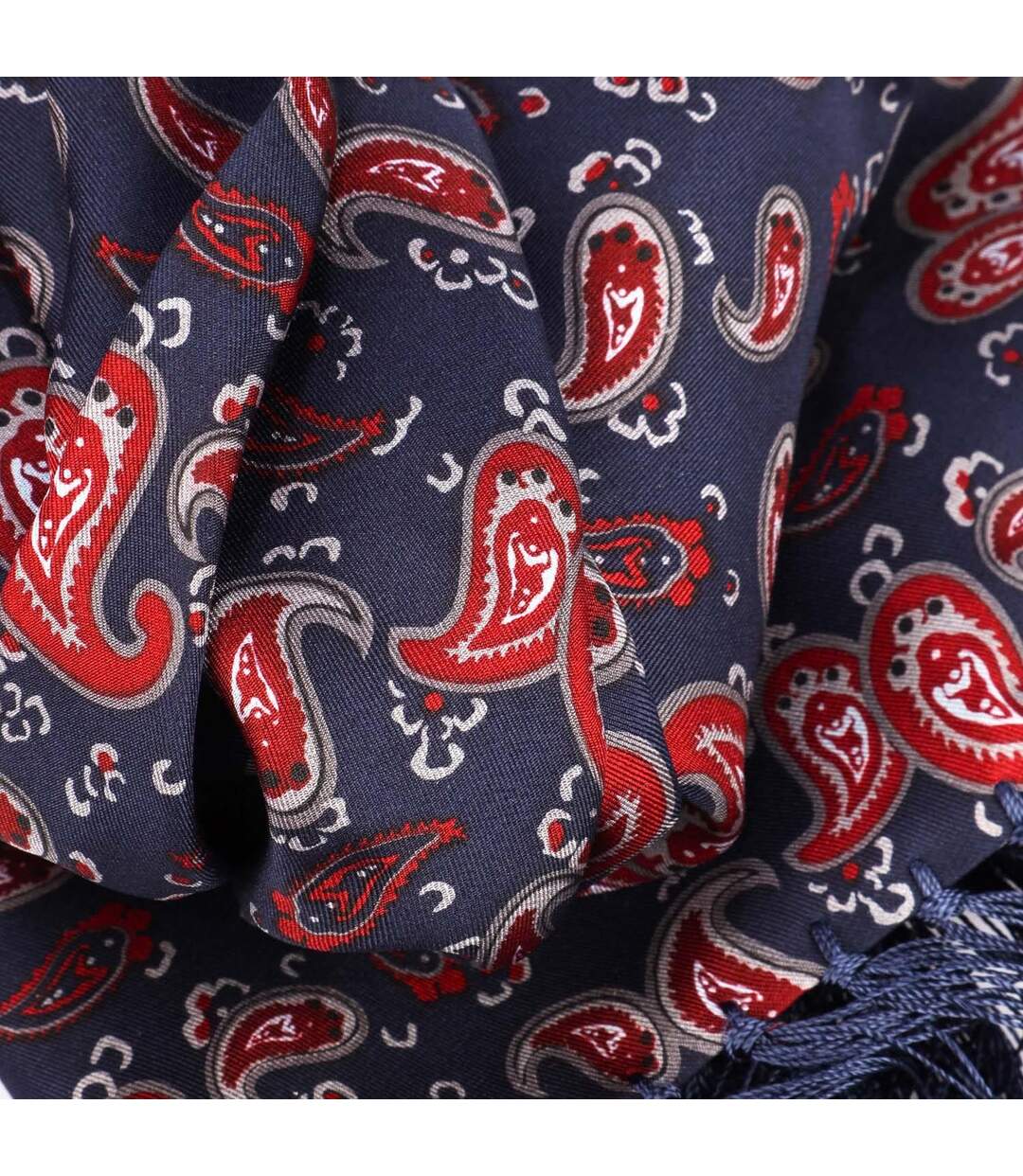 Womens/ladies One Paisley Silk Scarf One Size Navy Red Luke 1977-2