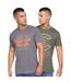 Crosshatch Mens Univarsity T-Shirt (Pack of 2) (Olive/Gray) - UTBG181