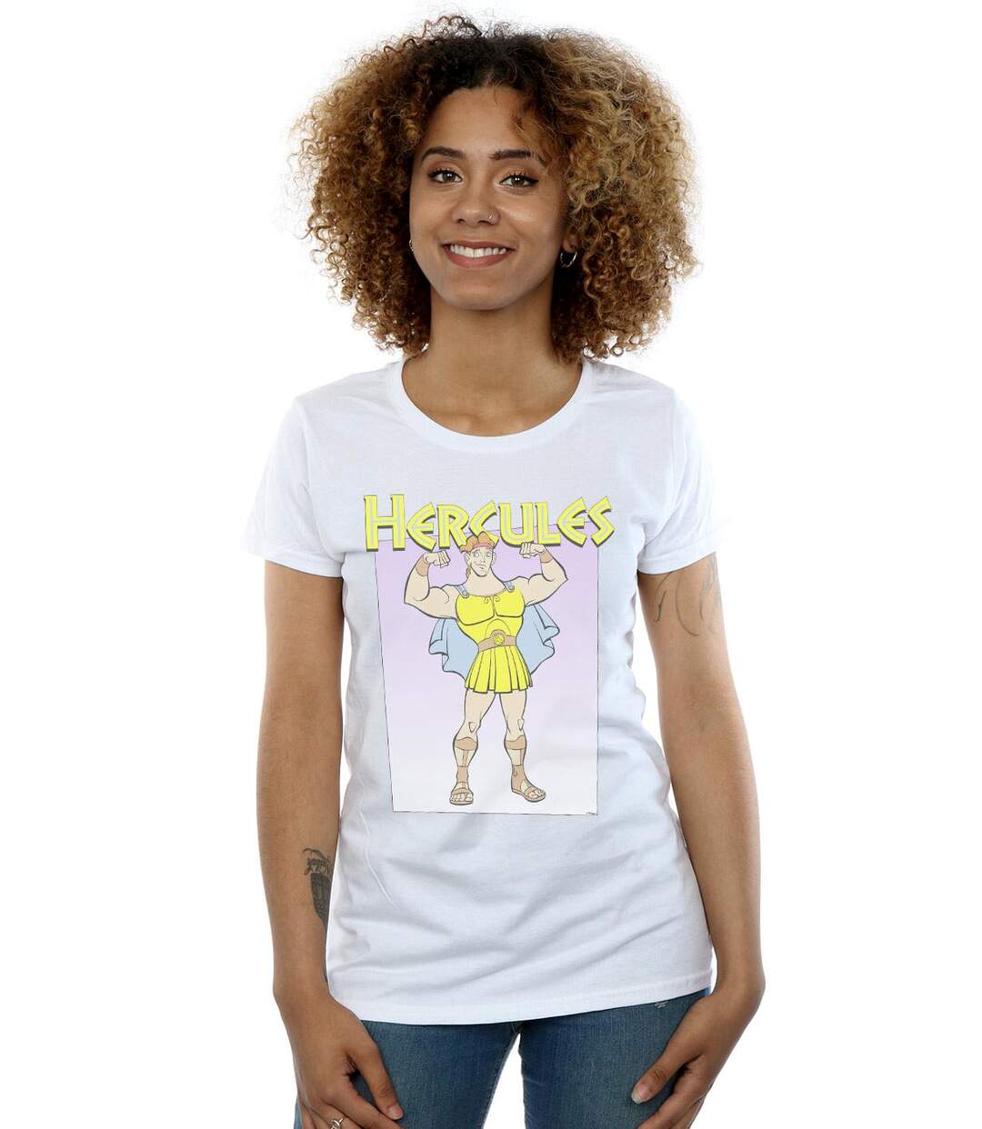 Disney T-Shirt coton Hercules Muscles Femme/Ladies (Blanc) - UTBI15820-2