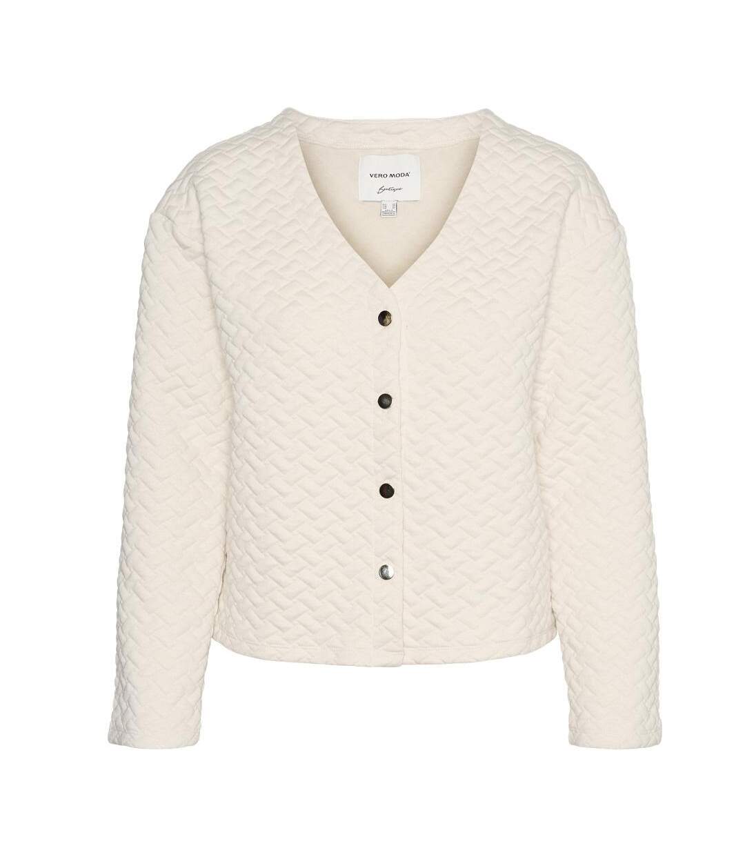 Gilet ecru femme vero moda vinnie - l-3