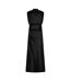 Womens/ladies Cut Out Satin Sleeveless Maxi Dress Black Off White-2