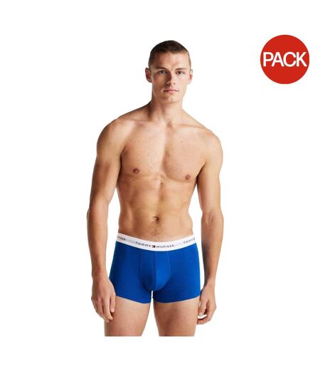 Pack Of 3  Mens Cotton Blend Classic Boxer Shorts  Blue Tommy Hilfiger