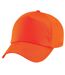 Beechfield Unisex Plain Original 5 Panel Baseball Cap (Pack of 2) (Orange) - UTRW6698