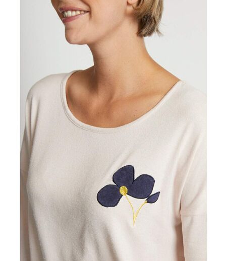 Pyjama uni manches longues maille douce
