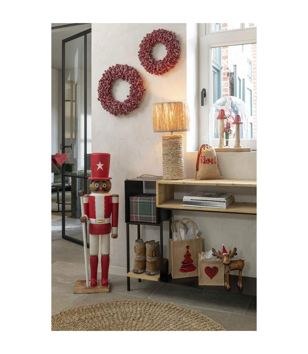 Couronne de Noël Ronde Baies 35cm Rouge-5