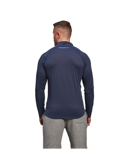 Mens performance quarter zip long-sleeved track top navy Raging Bull