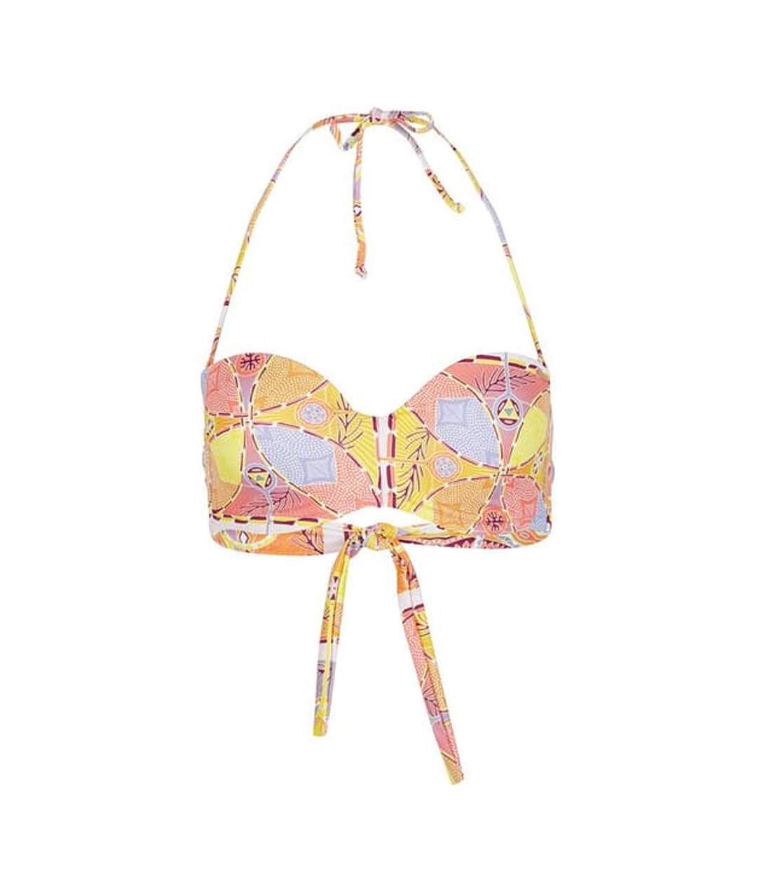 Haut de maillot de bain jaune/rose femme o'neill havaa-1