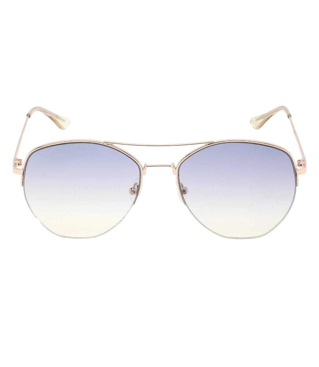 Lunettes De Soleil Motif/style Fumée Homme Taille Unique Bleu Marine Jaune Or Calvin Klein-1