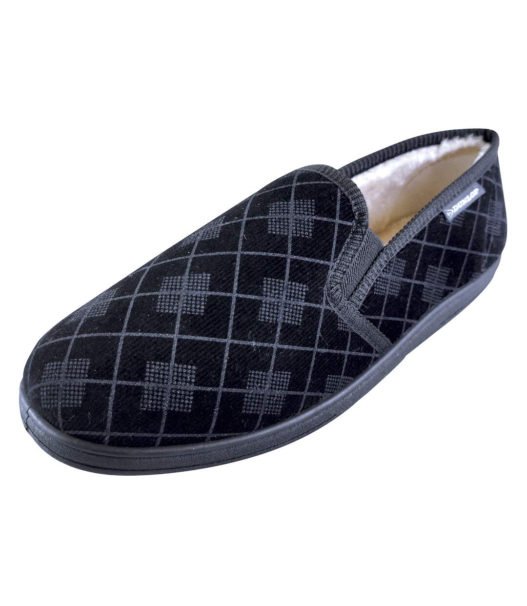 Mens Plush Fur Lined Memory Foam Plaid Checked Slippers-4