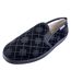 Mens Plush Fur Lined Memory Foam Plaid Checked Slippers-4