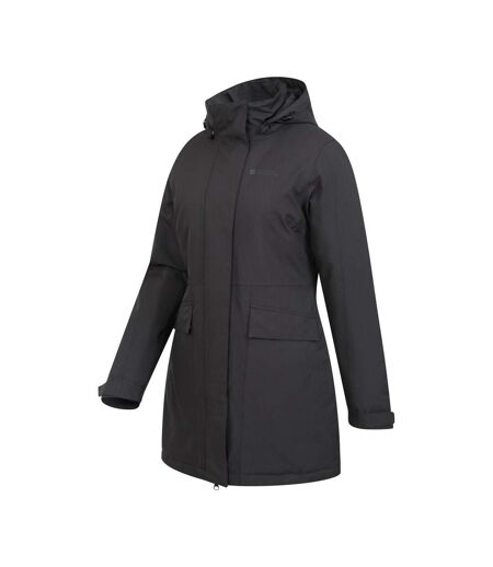 Womens/ladies rain on waterproof padded jacket black Mountain Warehouse