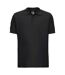 Mens ultimate cotton pique polo shirt black Russell